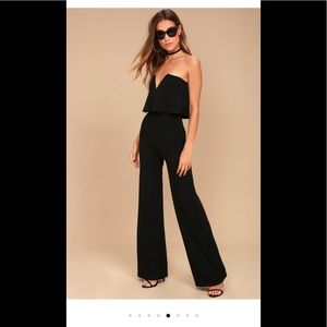 Black strapless jumpsuit power of love